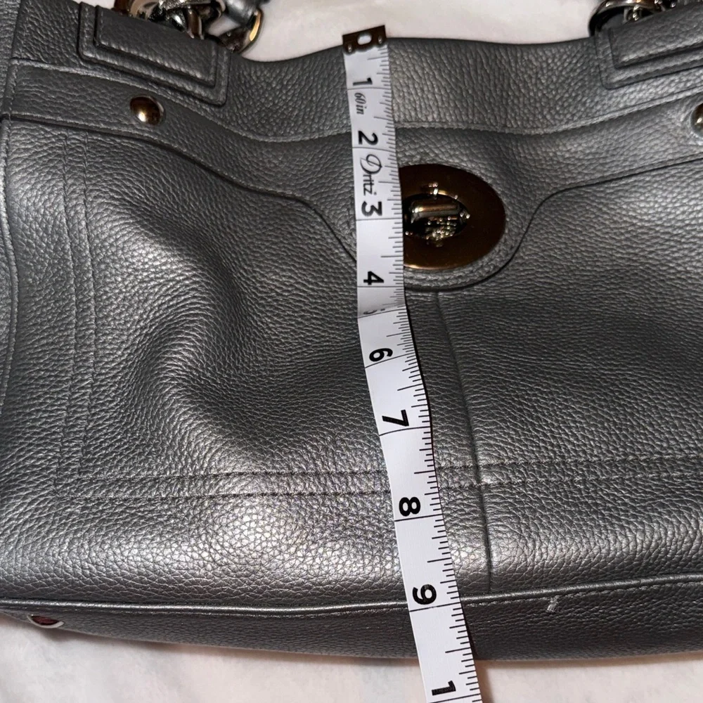 Coach Pebbled Leather Shoulder Tote in Charcoal - Picture 13 of 13